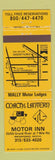 Matchbook Cover - Coach & Lantern Motor Inn Redford MI