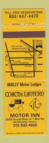 Matchbook Cover - Coach & Lantern Motor Inn Redford MI