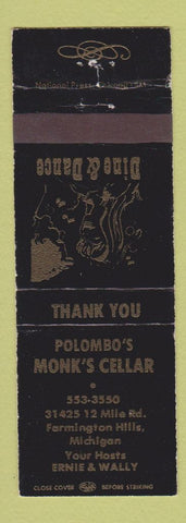 Matchbook Cover - Polombo's Monk's Cellar Farmington Hills MI WEAR