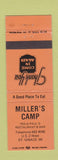 Matchbook Cover - Miller's Camp St Ignace MI WEAR