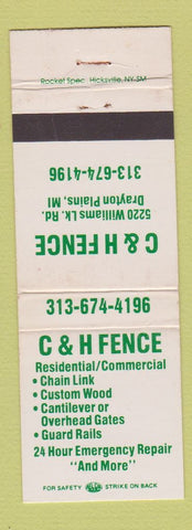 Matchbook Cover - C&H Fence Drayton Plains MI WEAR