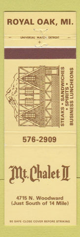 Matchbook Cover - Mount Chealet II Royal Oak MI