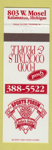 Matchbook Cover - Sports Forum Restaurant Kalamazoo MI