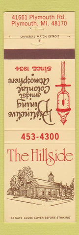 Matchbook Cover - The Hillside Restaurant Plymouth MI