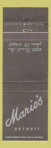 Matchbook Cover - Maro's Detroit MI WEAR