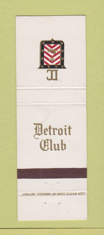 Matchbook Cover - Detroit Club MI