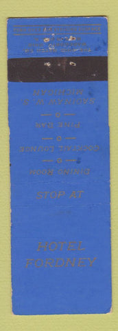 Matchbook Cover - Hotel Fordney Saginaw MI