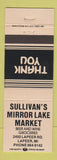 Matchbook Cover - Sullivan's Mirror Lake Market Lapeer MI