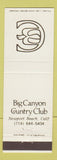 Matchbook Cover - Big Canyon Country Club Newport Beach CA