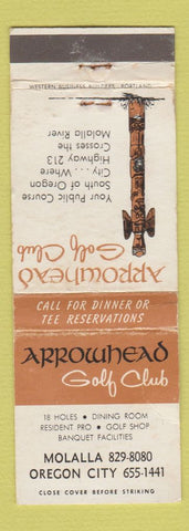 Matchbook Cover - Arrowhead Golf Club Molalla Oregon City OR WORN