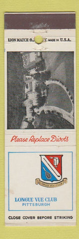 Matchbook Cover - Longue Vue Club Pittsburgh PA