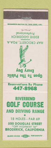 Matchbook Cover - Riverbend Golf Course Broderick CA