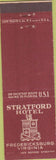 Matchbook Cover - Stratford Hotel Fredericksburg VA