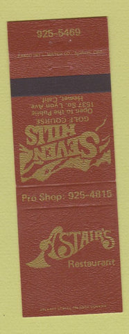 Matchbook Cover - Astair's Restaurant Seven Hills Golf Hemet CA
