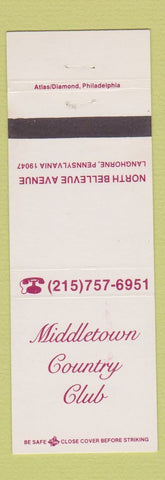 Matchbook Cover - Middletown Country Club Langhorne PA