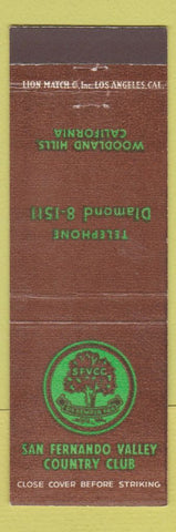 Matchbook Cover - San Fernando Valley Country Club Woodland Hills CA