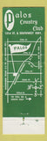 Matchbook Cover - Palos Country Club Palos Park IL