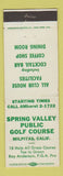 Matchbook Cover - Spring Valley Public Golf Course Milpitas CA
