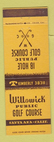 Matchbook Cover - Willowick Publick Golf Course Santa Ana CA