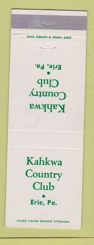 Matchbook Cover - Kahkwa Country Club Erie PA