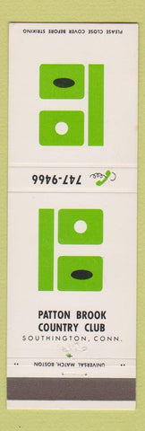 Matchbook Cover - Patton Brook Country Club Southington CT