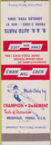 Matchbook Cover - H and H Auto Parts Arnolds Park IA Channel Lock