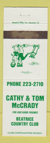 Matchbook Cover - Cathy & Tom McCrady Beatrice Country Club