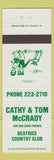Matchbook Cover - Cathy & Tom McCrady Beatrice Country Club