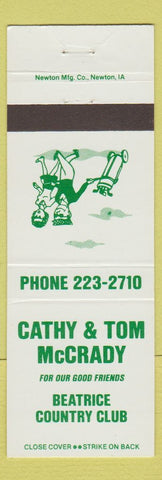 Matchbook Cover - Cathy & Tom McCrady Beatrice Country Club