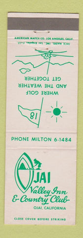 Matchbook Cover - Ojai Valley Inn Country Club CA WHITE
