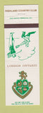 Matchbook Cover - Highland Country Club London ON