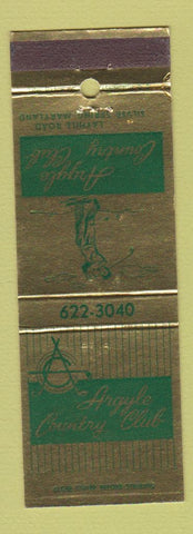 Matchbook Cover - Argyle Country Club Silver Spring MD WEAR