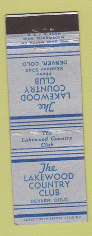 Matchbook Cover - Lakewood Country Club Denver Colorado WEAR