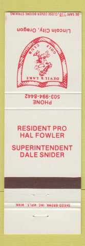 Matchbook Cover - Devil's Lake Golf Club Lincoln City OR
