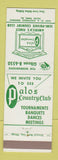 Matchbook Cover - Palos Country Club Palos Park IL