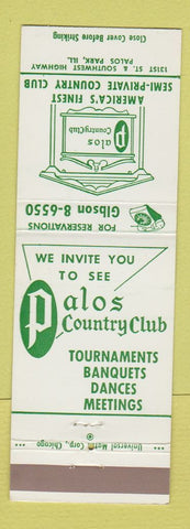 Matchbook Cover - Palos Country Club Palos Park IL