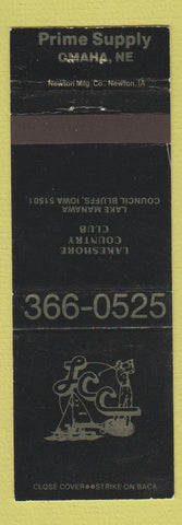 Matchbook Cover - Lakeshore Country Club Council Bluffs IA WEAR