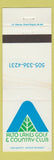 Matchbook Cover - Alto Lakes Golf Country Club WEAR