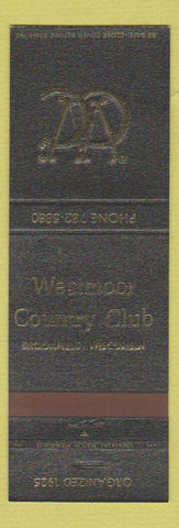 Matchbook Cover - Westmoor Country Club Brookfield WI