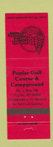 Matchbook Cover - Poplar Golf Course Camping Poplar WI
