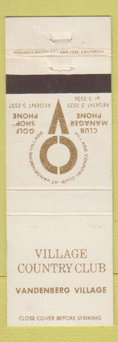 Matchbook Cover - Village Country Cluv Vandenberg Village CA WEAR