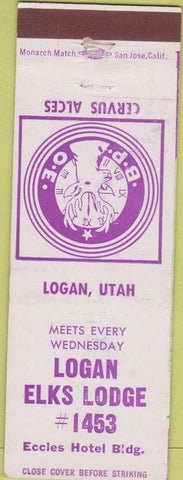 Matchbook Cover - Elks Lodge Logan UT