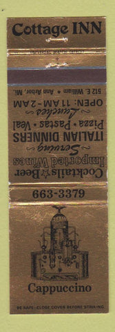 Matchbook Cover - Cappuccino Restaurant Cottage Inn Ann Arbor MI