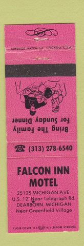 Matchbook Cover - Falcon Inn Motel Dearborn MI
