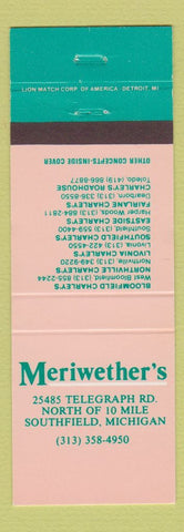 Matchbook Cover - Meriweither's Southfield MI