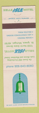 Matchbook Cover - Belle Isle Motel St Ignace MI