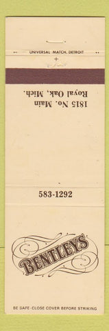 Matchbook Cover - Bentleys' Royal Oak MI