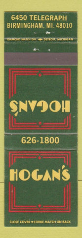 Matchbook Cover - Hogan's Birmingham MI