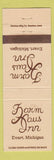 Matchbook Cover - Farm Haus Inn Evart MI