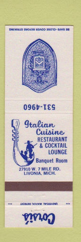 Matchbook Cover - Corsi's Italian Restaurant Livonia MI